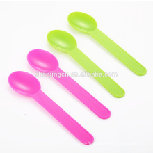 FDA PP Colorful Plastic Disposable Ice Cream Spoon Party Picnic Food Yogurt Dessert